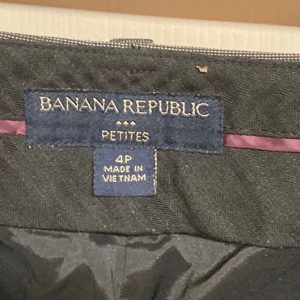 Banana Republic Light Gray Bootcut Gentle Flare Low Rise Dress Pants Sz 4p - Picture 5 of 9